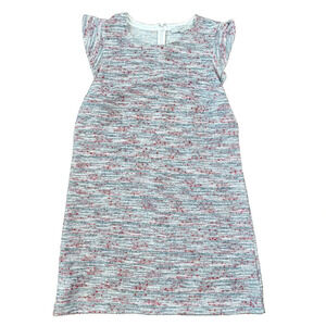 Loft Woven Chenille Shift Dress size 12 Ruffle Cap Sleeves‎